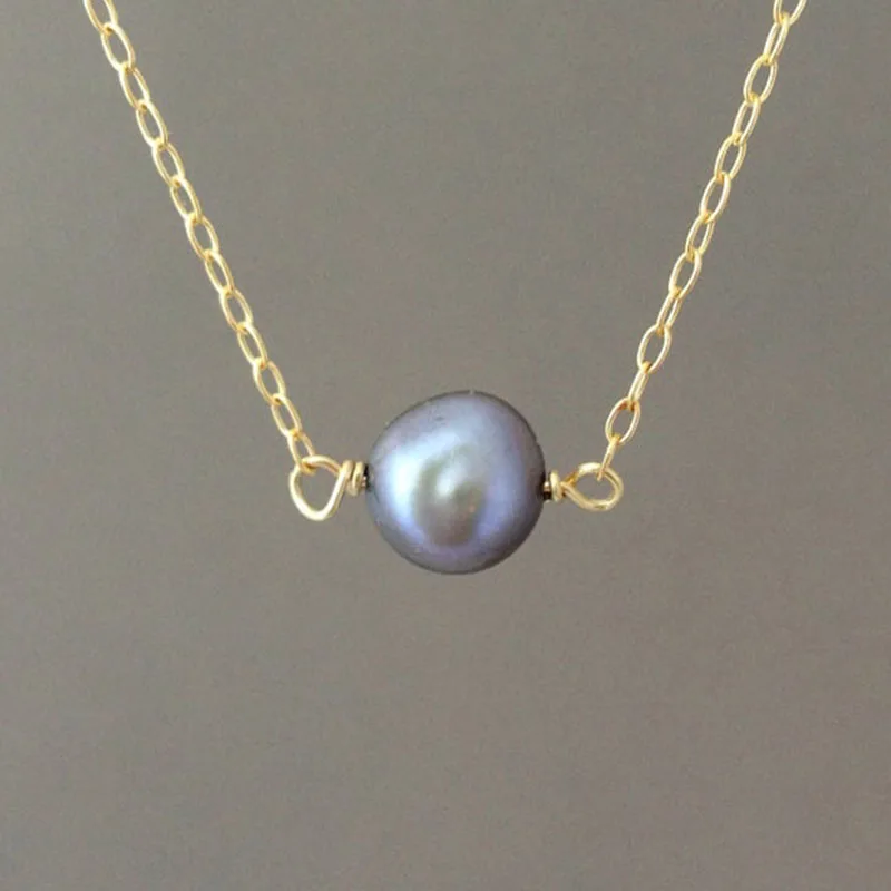 natural peacock metallic baroque pearl necklace, special color keshi pearl pendant necklace, - Image 6