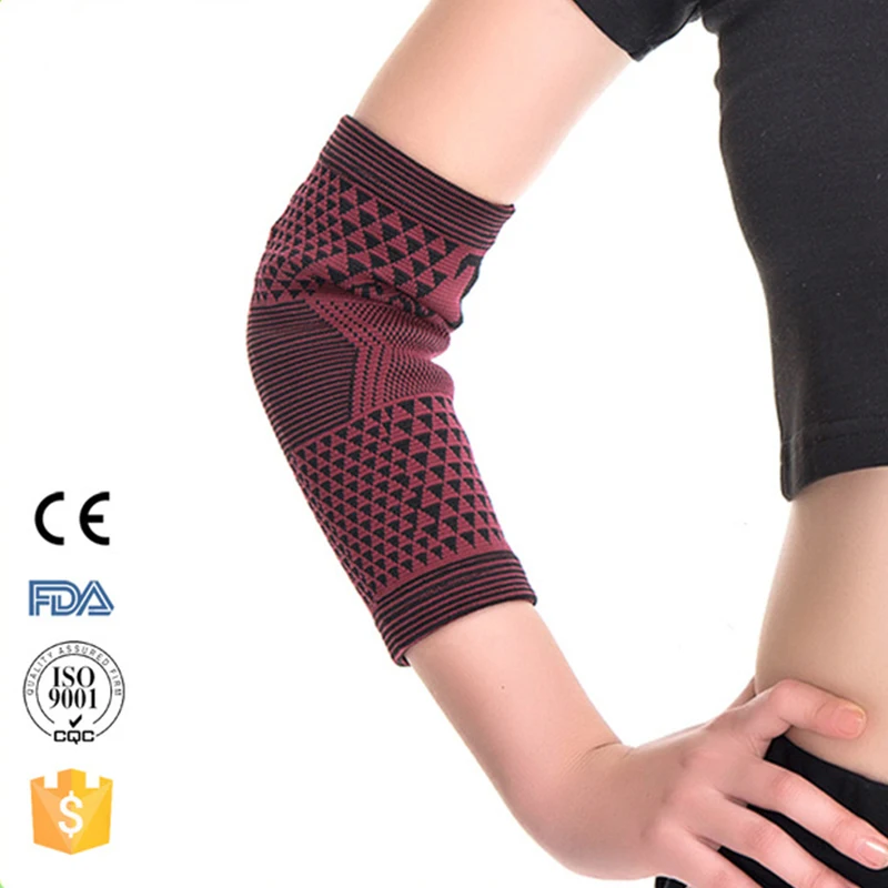 1 pair Sleeve tourmaline magnetic therapy Elbow Support Brace Band Bandage Elbow Pad Protection Lengthen Absorb Sweat
