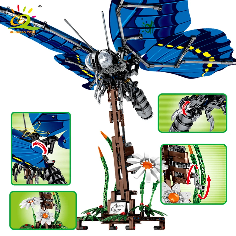 Продажа 564 шт. имитация ласточкин хвост бабочка строительные блоки Совместимые legoing Technic насекомое город строительные кирпичи детские игрушки