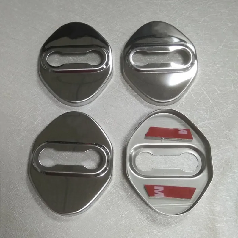 Customize Logo 4pcs Silver Black Blue Stainless Car Door Lock Protect Cover Antirust Decorate Cap For TOYOTA HONDA SUZUKI MAZDA |