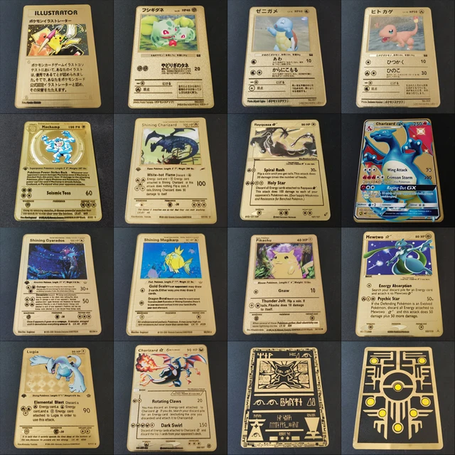 HOT Game Anime Battle Pokemon Cards Gold Metal GX EX Card Charizard Pikachu Collection Card Action Figure Model Child Toy Gift 1
