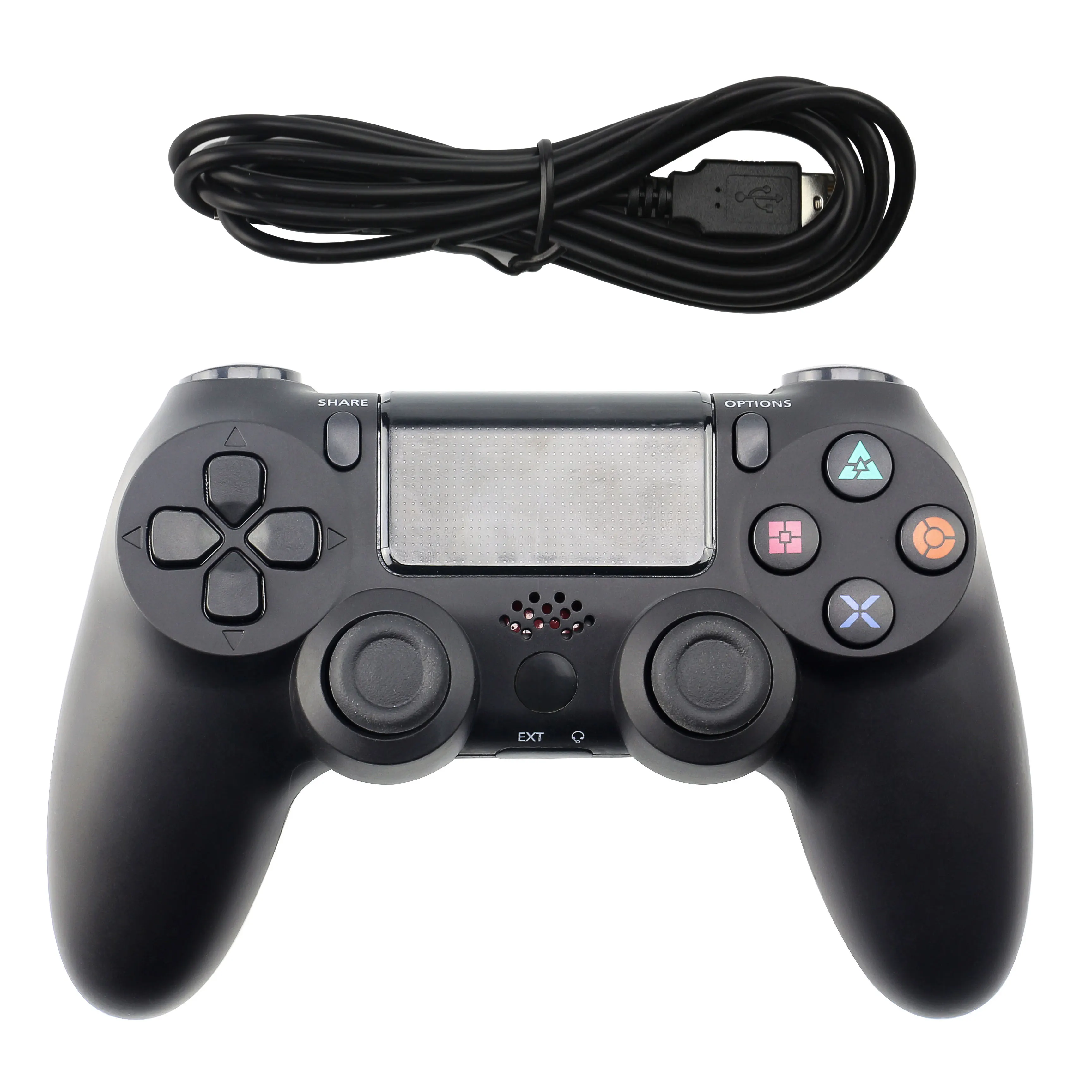 Onetomax USB проводной геймпад для PS4 контроллер Проводные Джойстики для Playstation 4 Dualshock 4 игры джойстик для ПК PS3 контроллер - Цвет: Черный