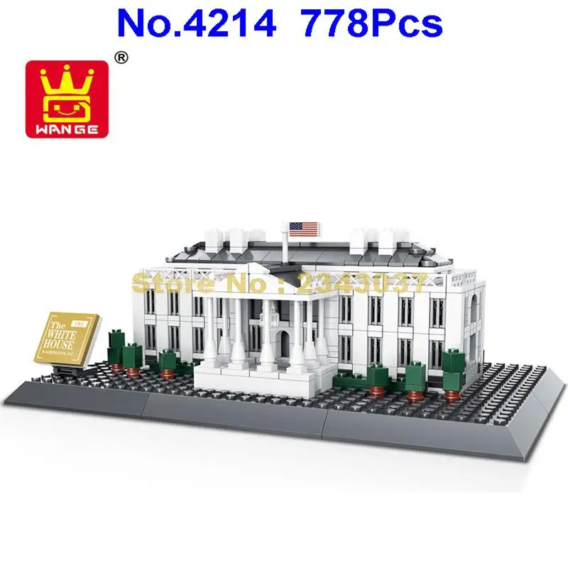 7018/4214 778 шт. Белый дом США большая архитектура мира строительные блоки игрушки |