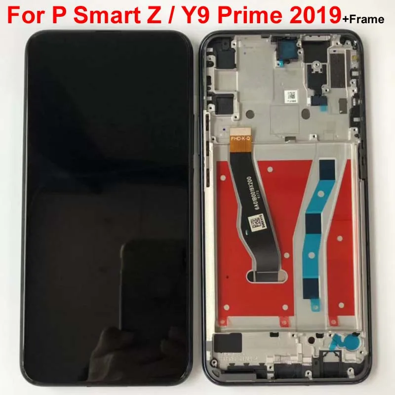 Черный 6,59 дюйма для huawei Y9 Prime /P smart Z STK-LX1 ЖК-дисплей кодирующий преобразователь сенсорного экрана в сборе части с рамкой