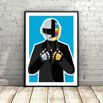 

Daft Punk music star canvas poster Painting Print Wall Art Home Decor
