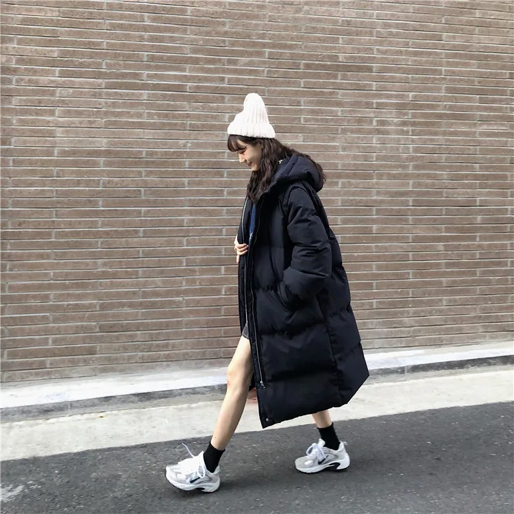 EAD loose Korean version of the thick warm cotton clothing women's long section autumn and winter coat Korean version of lo