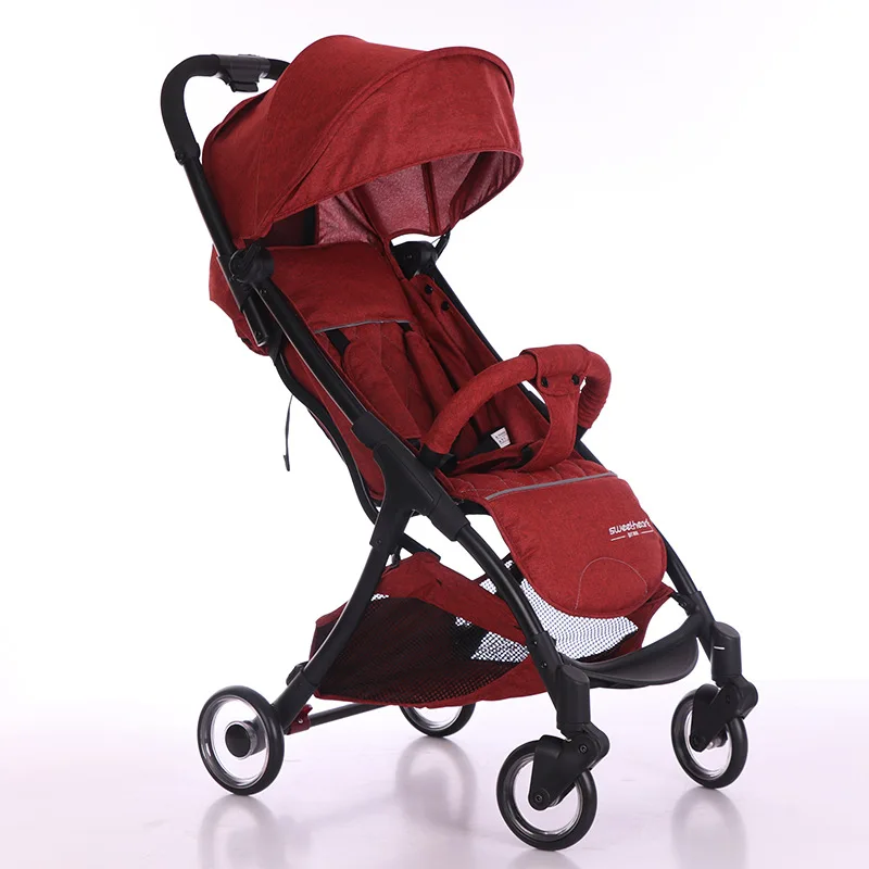 5,6 кг, регулируемая Роскошная детская коляска, 3 в 1, переносная, с высоким пейзажем, двусторонняя коляска, Горячая мама, розовая коляска для путешествий - Цвет: Red