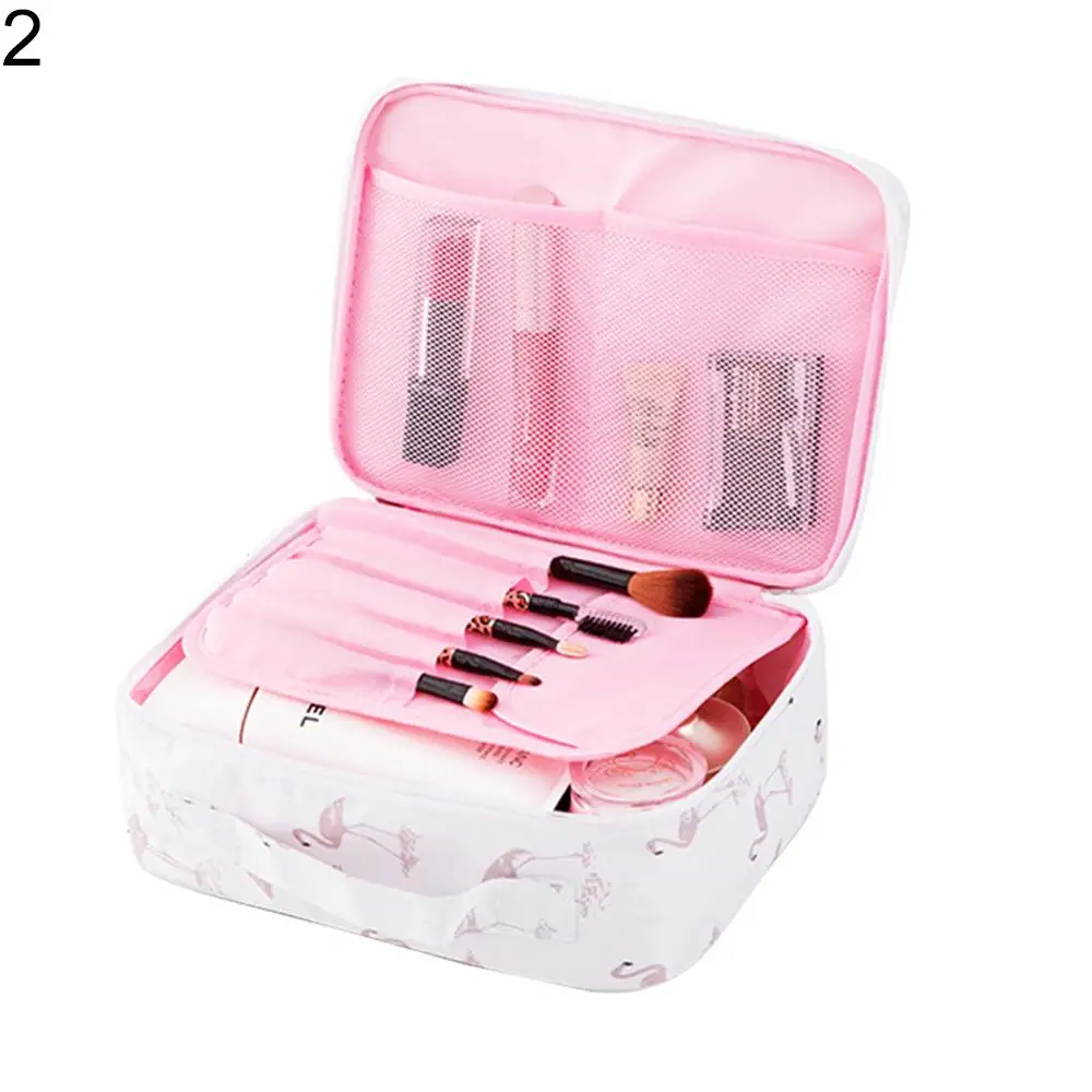 

Women Fashion Zipper Portable Flamingo Cosmetic Bag Makeup Case Dustproof Beauty Toiletry Storage Pouch