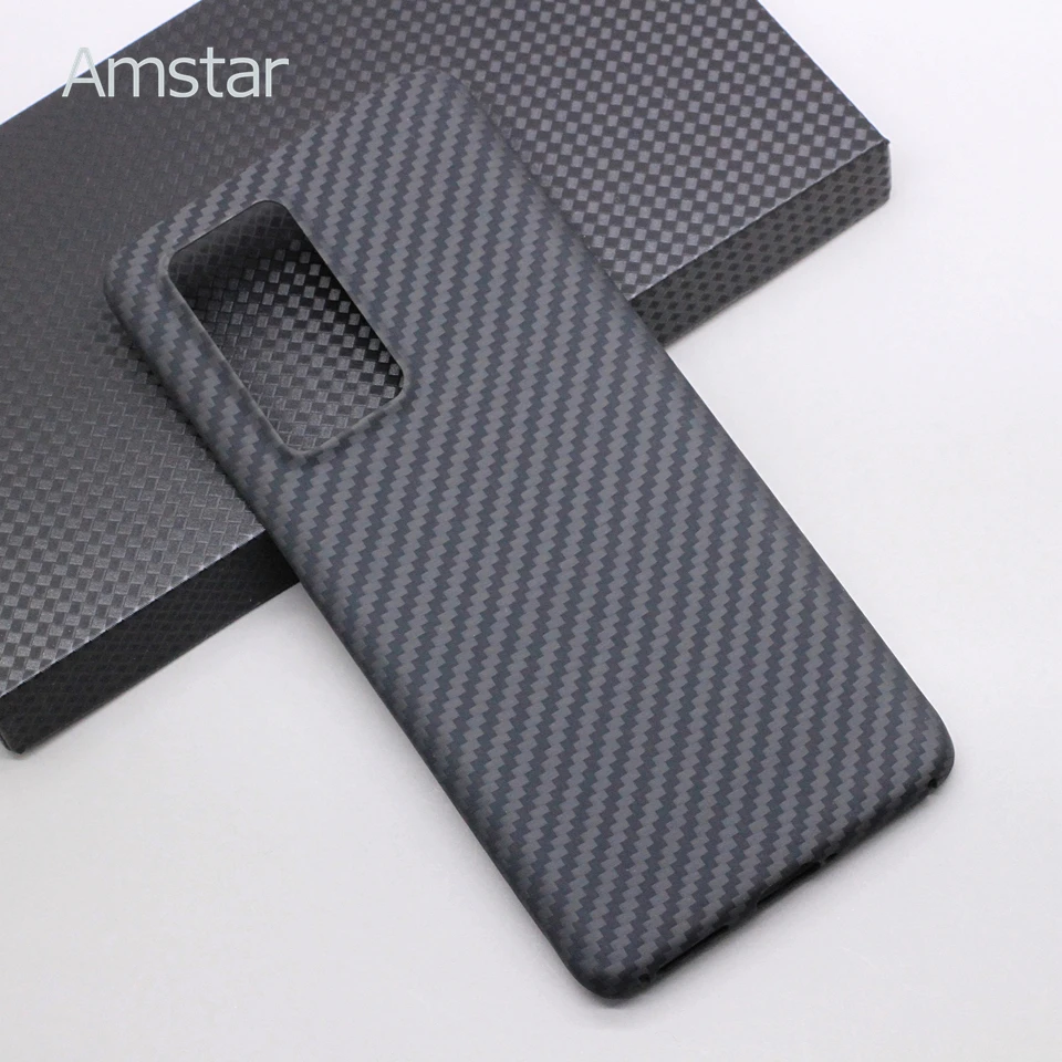 Amstar Genuine Pure Carbon Fiber Phone Case for Huawei P40 Pro Plus Cases Ultra-thin Aramid Fiber Phone Cover for Huawei P40 Pro