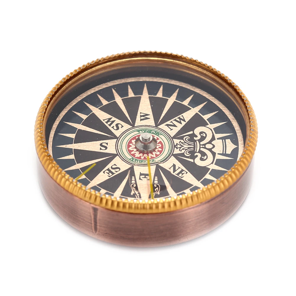 

1Pc x Pocket Button Outdoor Hiking Vintage Metal Compass For Camping Survival