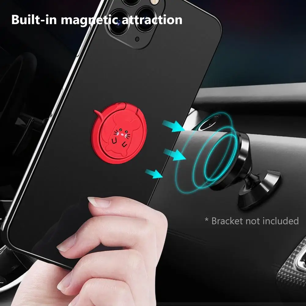 2Pcs Mouse 360 Degree Rotating Universal Finger Ring Car Phone Holder Stand Grip | Мобильные телефоны и аксессуары