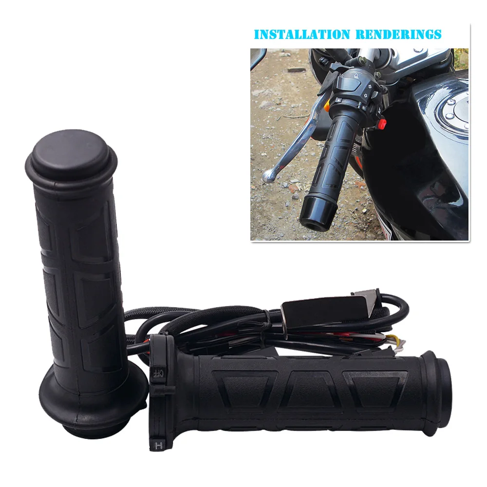 2 шт 12-24 Вт черный электрический руль с Подогревом Комплект для 22 мм мотоцикла ручка часть