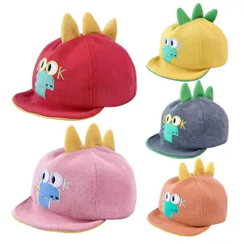 

Fashion Newborn Dinosaur Hats Adjustable Baby Boy Girl Peaked Cap Autumn Winter Cartoon Embroidery Hat Dressing Accessories