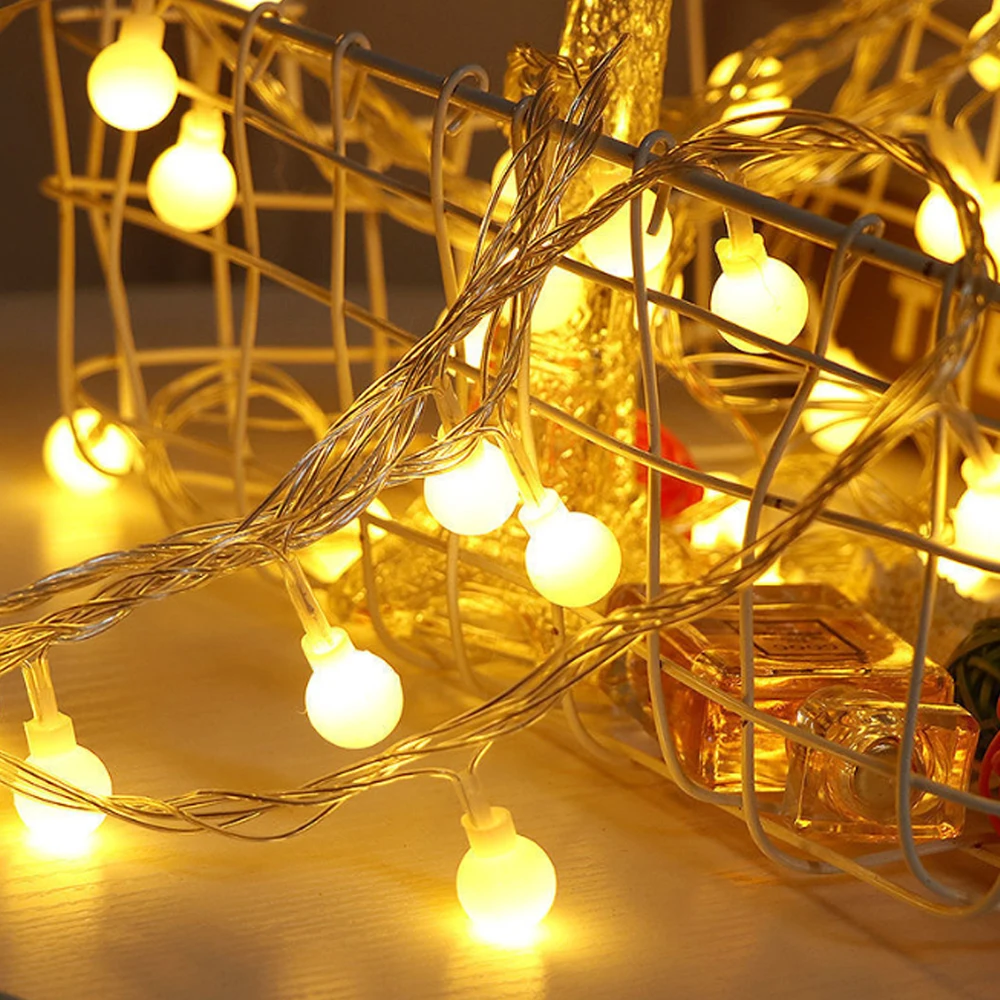 

3/6/10M LED Ball String Light Ball Chain Fairy Garland Lights Bulb Light Waterproof For OutdoorWedding Christmas Home Decoration