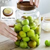 Storage Tank Food Container Bamboo Covered High Borosilicate Food Sealed Glass Tank Kitchen Miscellaneous Grain Organizer Jars 2