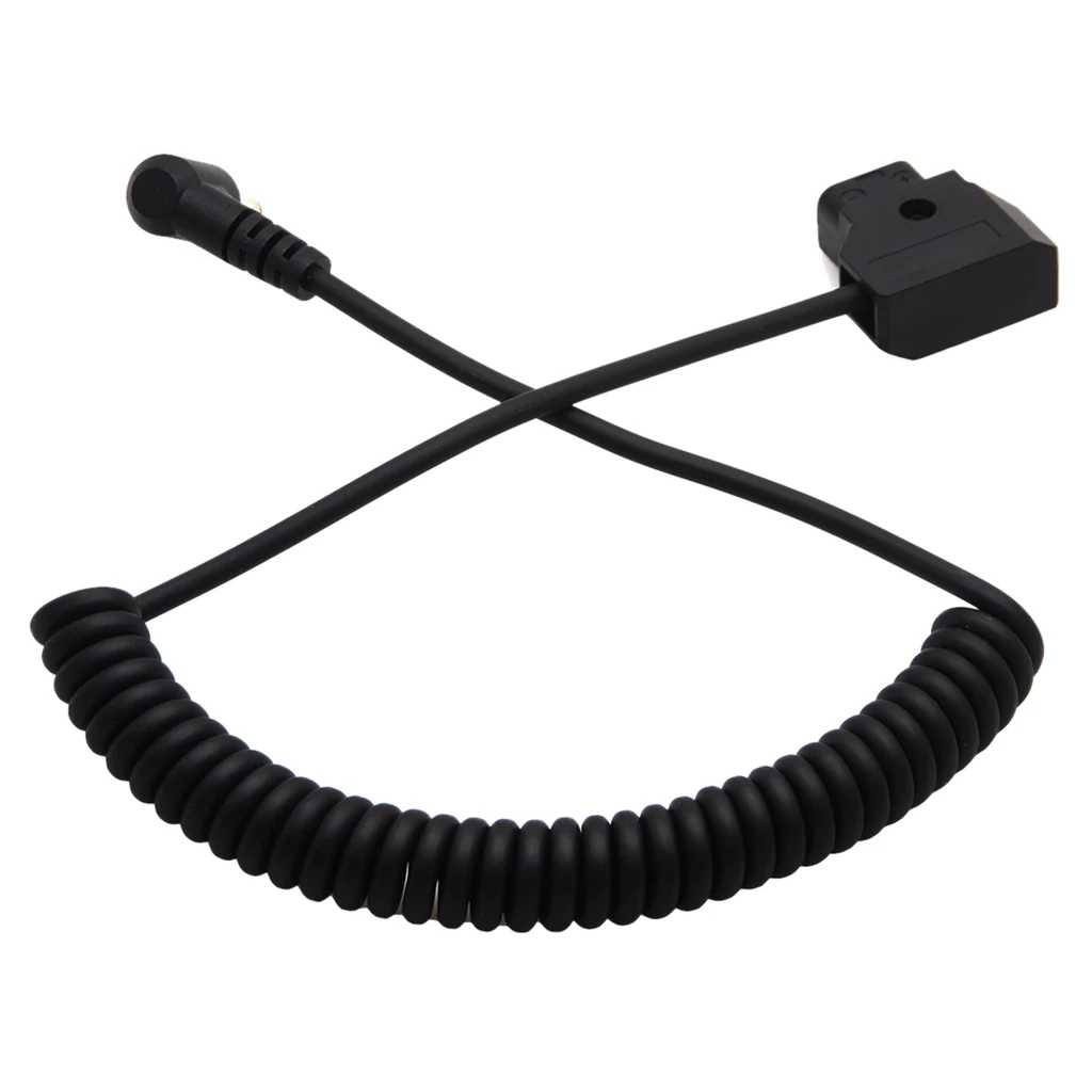 Coiled D-Tap Male to DC Plug Cable for DSLR Rig Power V-Mount Anton Battery
