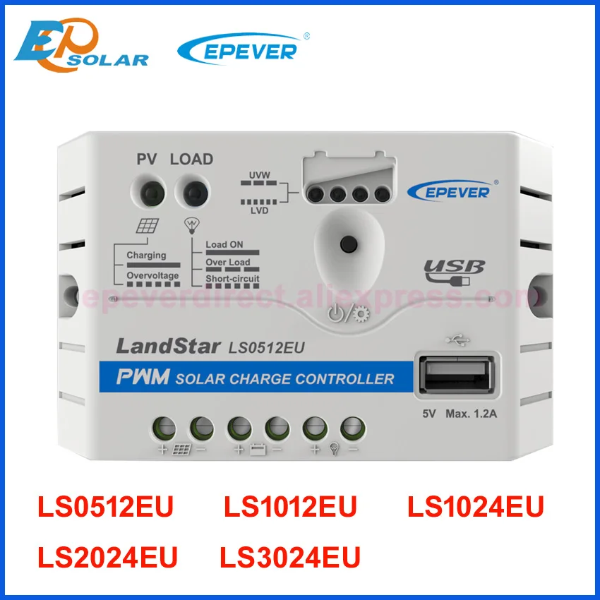 12 В 24 LS0512EU LS1210EU LS1024EU LS2024EU LS3024E 5A 10A 20A 30A Контроллер заряда солнечных