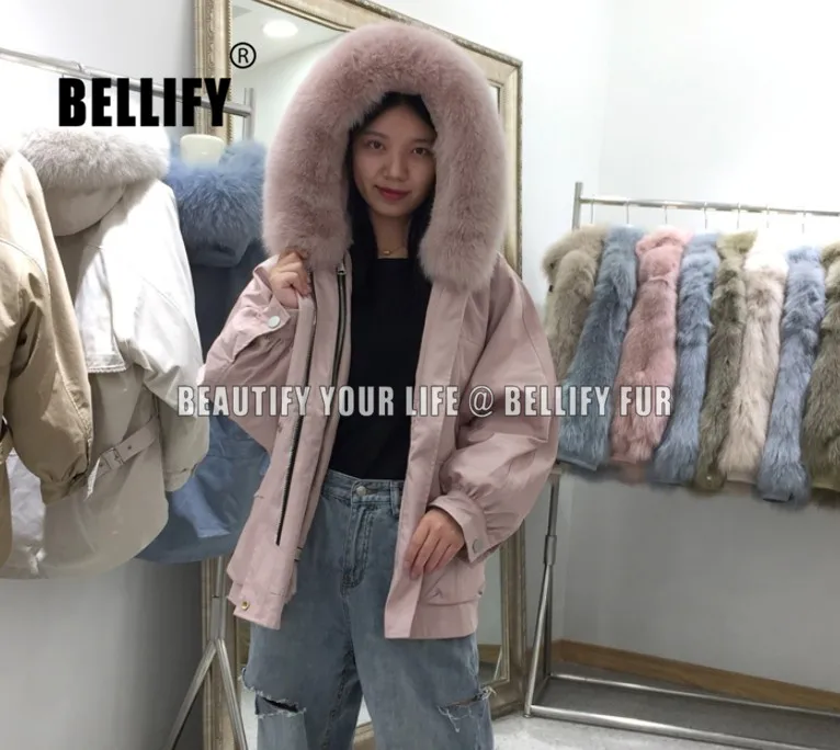 

Plus size korean and japaness warm thickness Natural fox fur parka jackets oversize female parka FG02