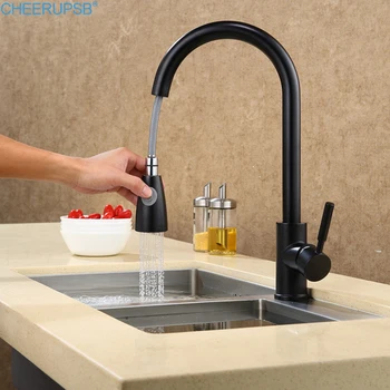 

Grifo Cocina Black Kitchen Faucet Hot Cold Water Retractable Pull Faucets Stainless Steel Mixer Tap Water Sink Stream Sprayer