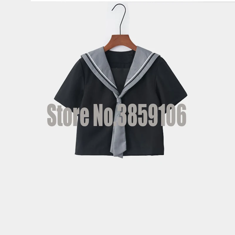 Short Sleeve Top Uhyd JK школьная форма для девочек темно-синяя Матросская одежда японский свитер куртка Студенческая форма - Цвет: Short Sleeve Top