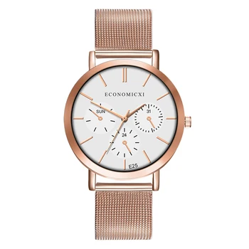 

Fashion Women Watch Rose Slim Mesh Strap Minimalist Wristwatch For Women Quartz Watch New Brand Casual Clock Relojes Para Hombre