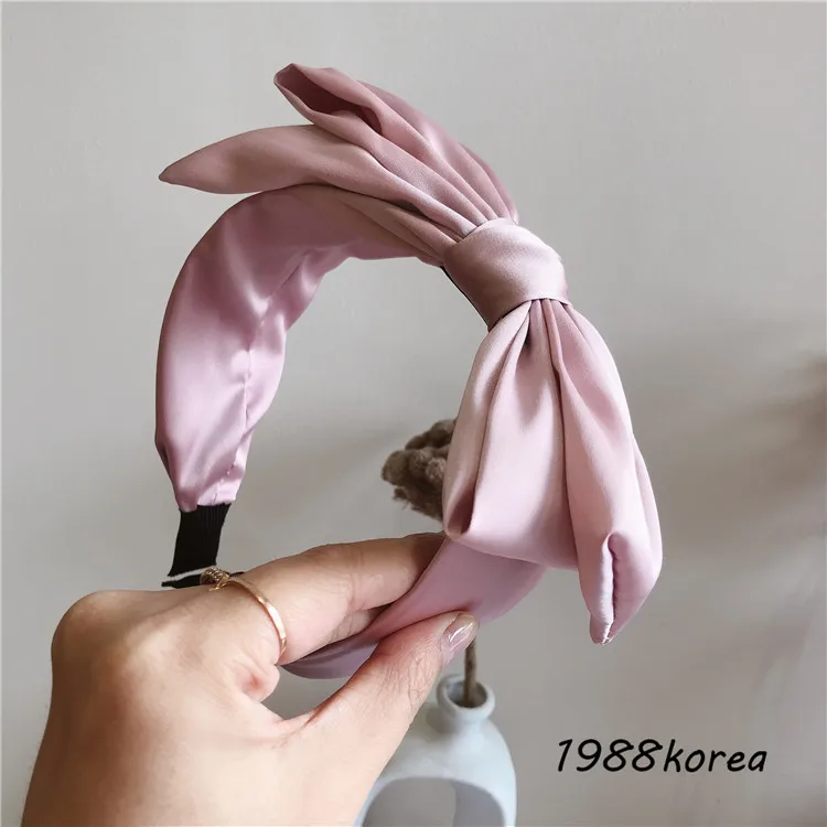 Бренд Hairband большие луки кроличьи уши ткань лук ободок девушки женщины волосы голова обруч Повязки Аксессуары для повязки на голову для девочки головной убор