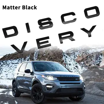 

3D Matte Black Letter DISCOVERY Car Rear Front Badge Emblem Decal Sticker for Land Rover Front Hood Rear Trunk