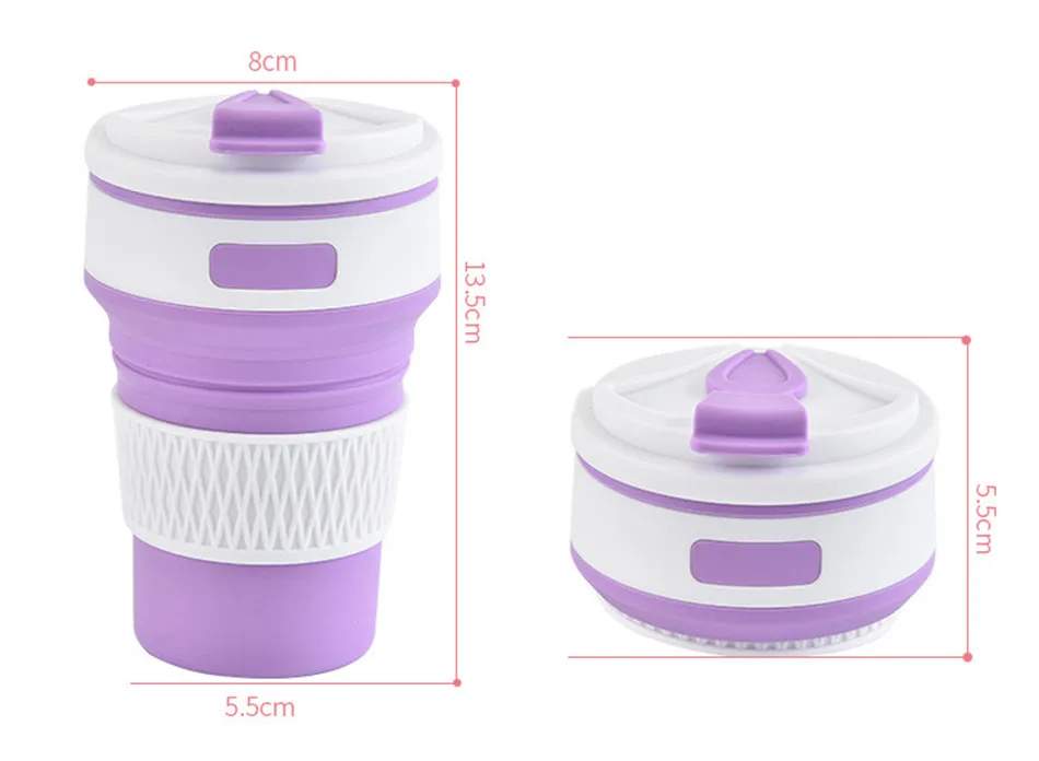 

Silicone Folding Creative 350 portable water cup plastic telescopic coffee cup water bottle for Outdoor Sport