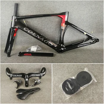 

2020 newest Black-Red Colnago Concept carbon disc frames disk frameset road bike Handlebar Seat Bottle cages packaged for sale