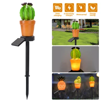 

Outdoor Solar Lights Garden Decorative Lights Cactus Pineapple Stake Light Warm White Waterproof LED Solar Pathway Light