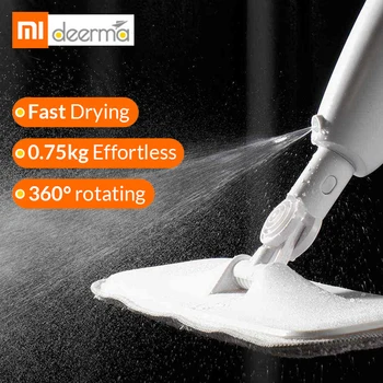 

Deerma TB500 Spray Mop Lightweight 360 Degree Rotation Flat Mop Dust Mops Rod 350ml Tank Waxing Mop with 4pic Cleaning Cloth