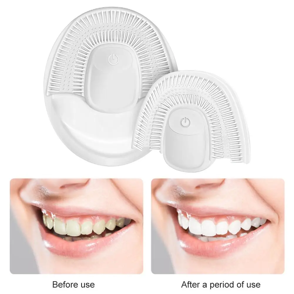 

Sonic Toothbrush 360 Degree Automatic Sonic Toothbrush U-type Waterproof Lazy Smart Silicone Toothbrush