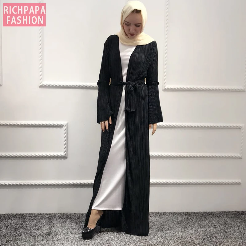 Кафтан абайя кимоно Дубай женский плиссированный кардиган с хиджабом мусульманское платье халат Musulmane Longue турецкая исламская одежда