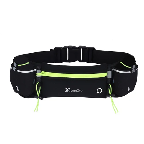 only green bag Марафонская Сумка для бега с двойным карманом, поясная сумка для бега, для телефона, Спортивная поясная сумка для мужчин/женщин, для фитнеса, поясная сумка, бутылка для воды - Цвет: only green bag