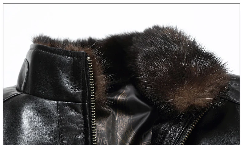 PViviYong winter high quality real leather jacket, sheepskin down jackets coat mink collar parka 16J5833