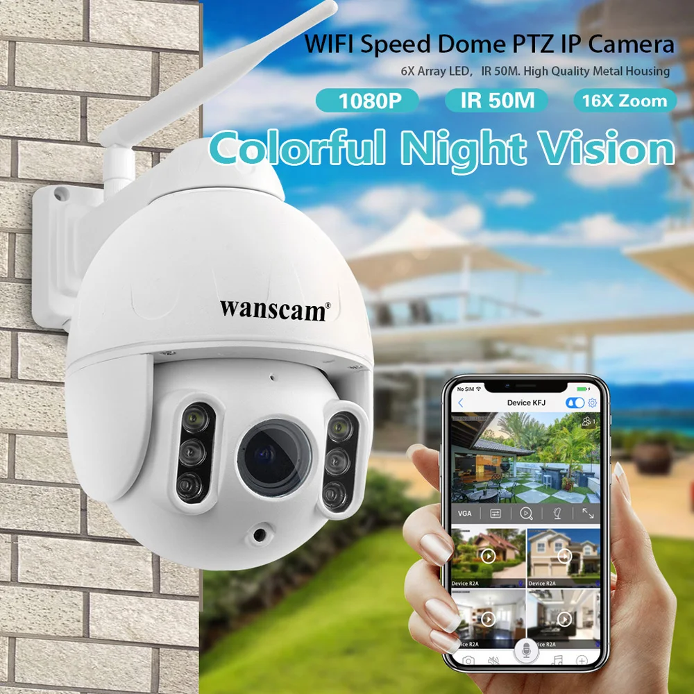 

WANSCAM K64A 16X 50m Hybrid Zoom 1080P Network Camera Dual Light Source Night Vision Infrared Pan Tilt smart wireless ip camera