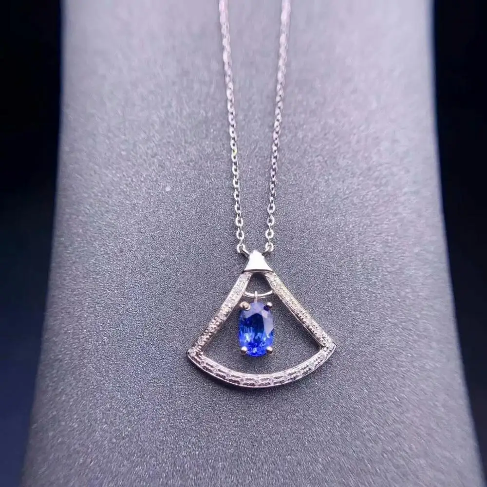 

shilovem 18k white gold real Natural sapphire Gemstone pendants wholesale none necklace Women Fine new Christmas Gift dz0406825l