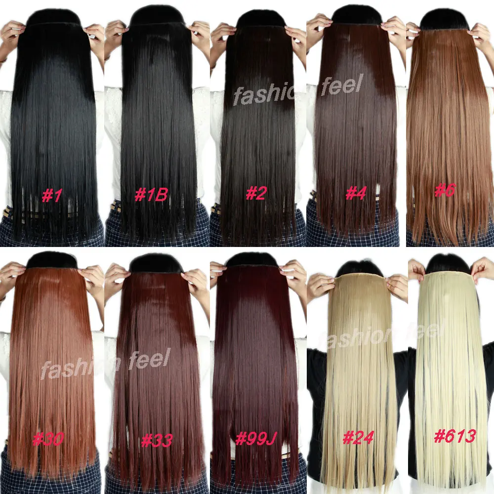 Clip in Hair Extensions Black Brown 