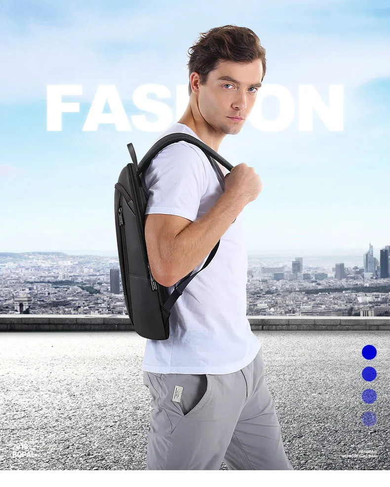Laptop Backpack Men 15.6 inch Office Work Men Backpack Business Bag Unisex Black Ultralight Backpack Thin Back Pack