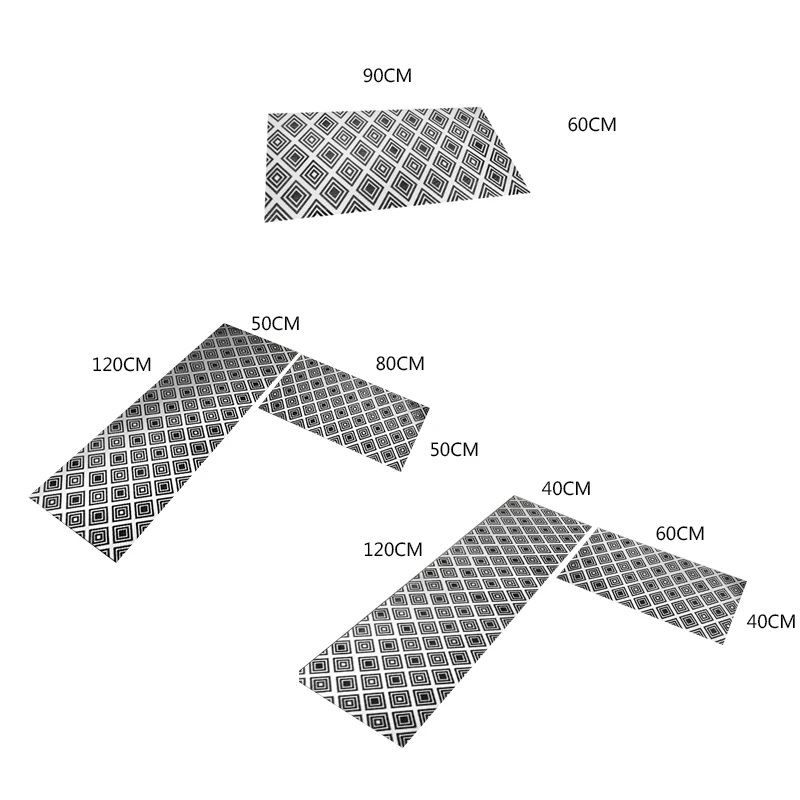 Геометрический Противоскользящий дверной коврик для кухни, ПВХ дверной коврик для дома, гостиной, ванной комнаты, туалета, крыльца, моющийся водопоглощающий дверной коврик