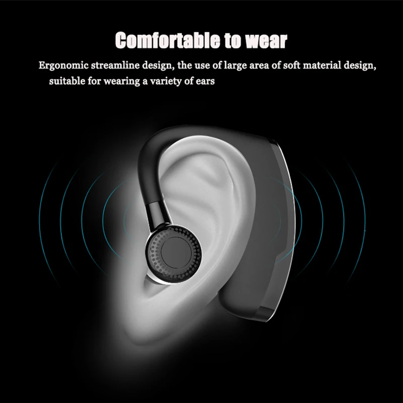 New V9 Handsfree Wireless Bluetooth Earphones Noise Control Business Wireless Headphone Bluetooth Headset with Mic for Driver