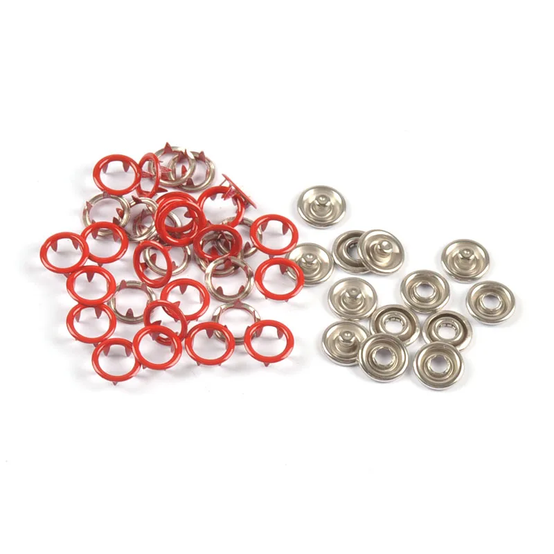 50set/lot Colorful Iron Prong Snap Buttons Round Metal Fasteners Press Stud for Romper Buckle Snap Baby Clothes Accessories 5