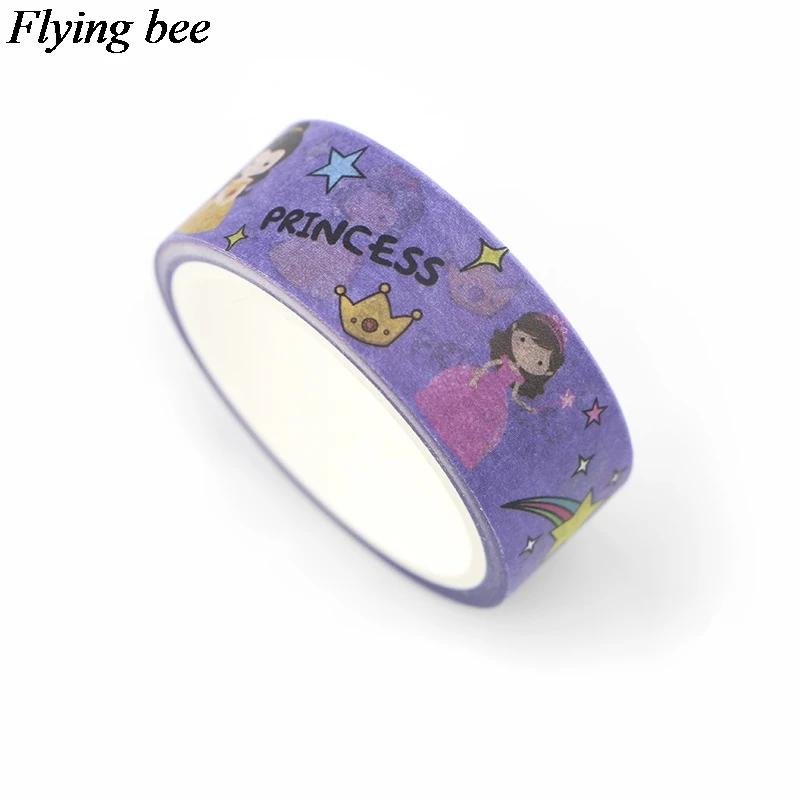 20 шт./лот Flyingbee 15 мм X 5 м принцесса девушки васи лента бумага DIY декоративная клейкая лента канцелярские Мультяшные Маскировочные ленты X0588