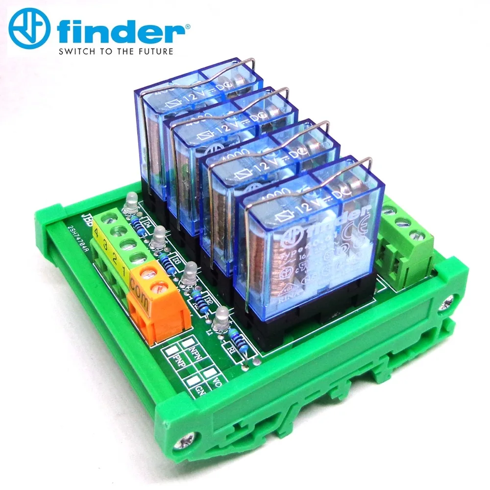 Релейный модуль FINDER 4 way 8 way релейный модуль SPDT модуль 12V 24V DC 16A 40,61 PLC Плата усилителя PNP/NPN Универсальный