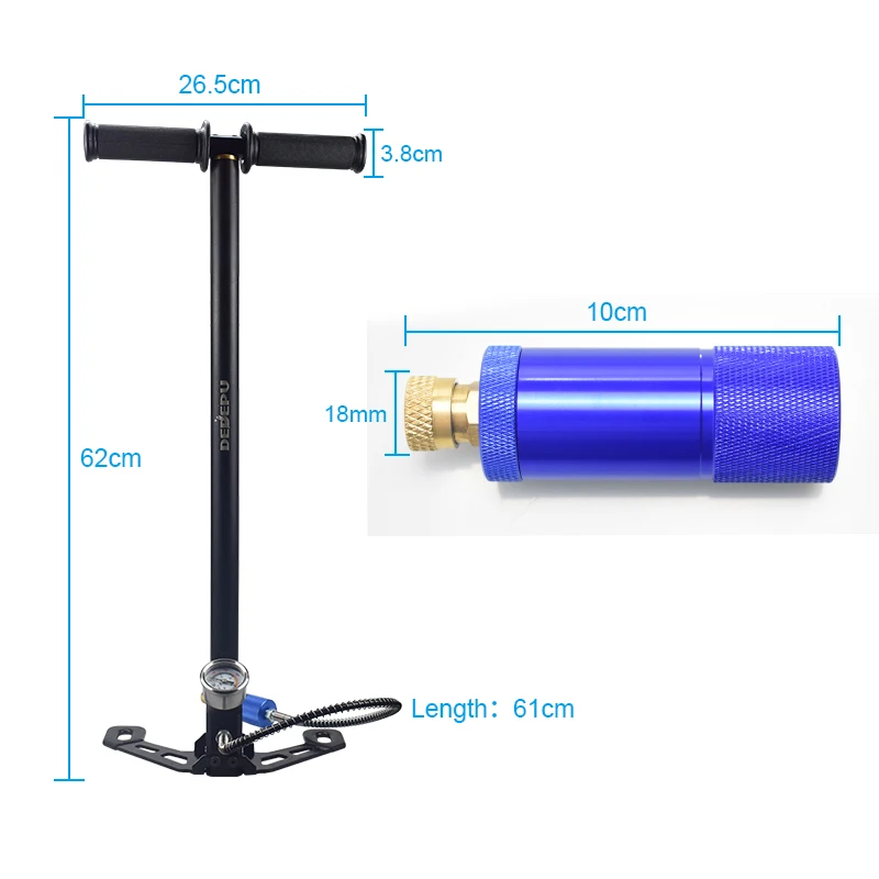 300bar 30mpa 4500psi 3 этапа с ручным управлением PCP насос для пейнтбола воздуха, мини высокое Давление компрессор для автомобиля Велосипедный Спорт Охота