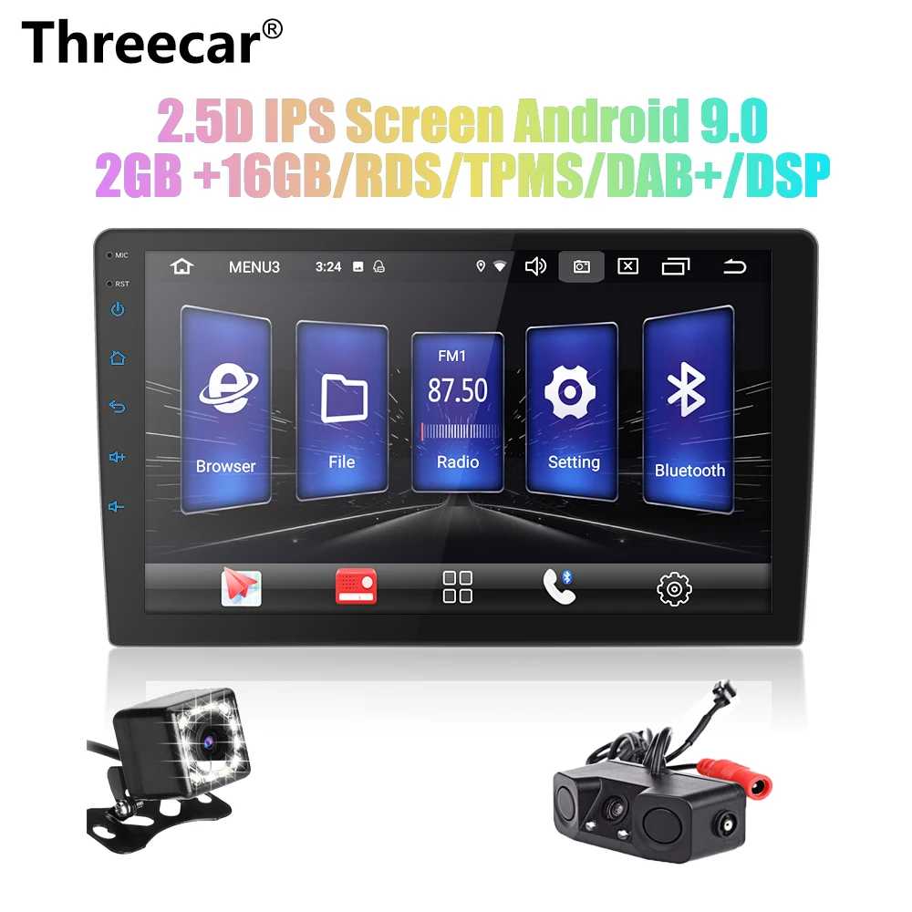 Android 9.0 Car Radio 2 din 9'/10' android car radio DSP 2.5D IPS Screen GPS NAVIGATION WIFI Bluetooth MP5 Player Front&Rear CAM