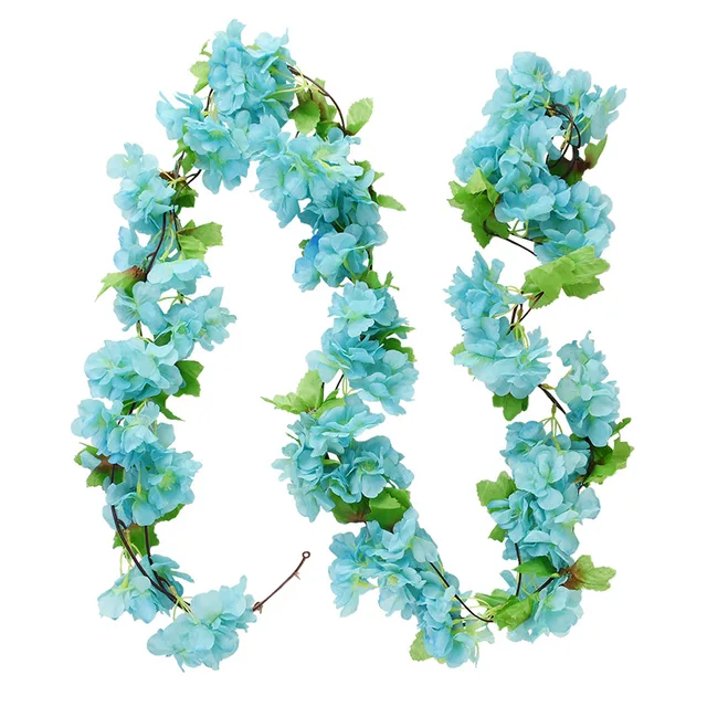 180cm Fake Ivy Wisteria Flowers Artificial Plant Vine Garland for Room Garden Decorations Wedding Arch Baby Shower Floral Decor 230cm G06