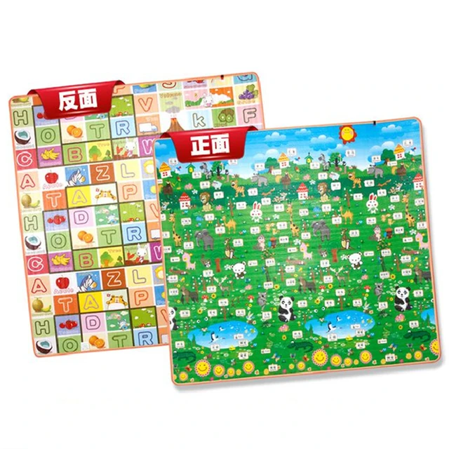 1cm XPE Environmentally Friendly Thick Baby Crawling Play Mat Folding Mat Carpet Play Mat for Children's Safety Mat Rug Playmat Blue