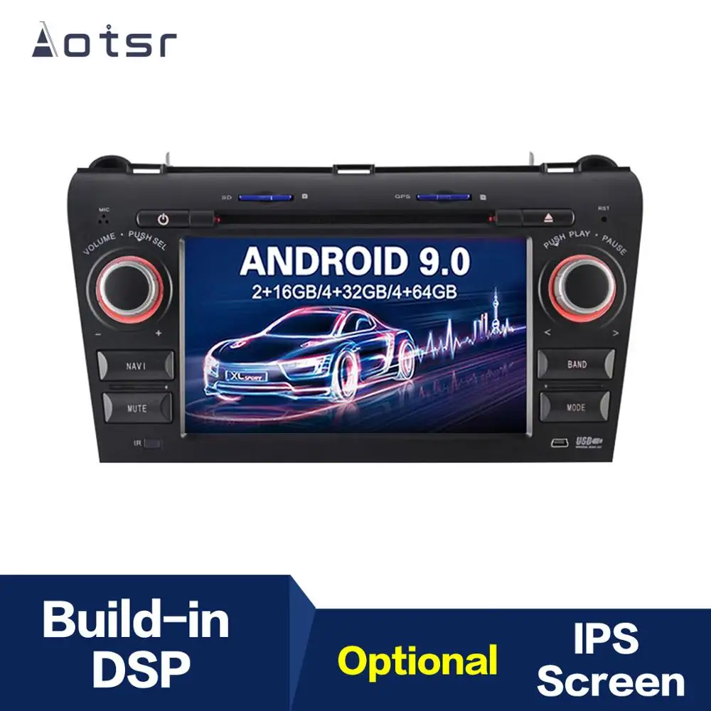 7-дюймовый автомобильный DVD-плеер с радио Android 9 1 GPS-навигацией для Mazda 3 2003-2009