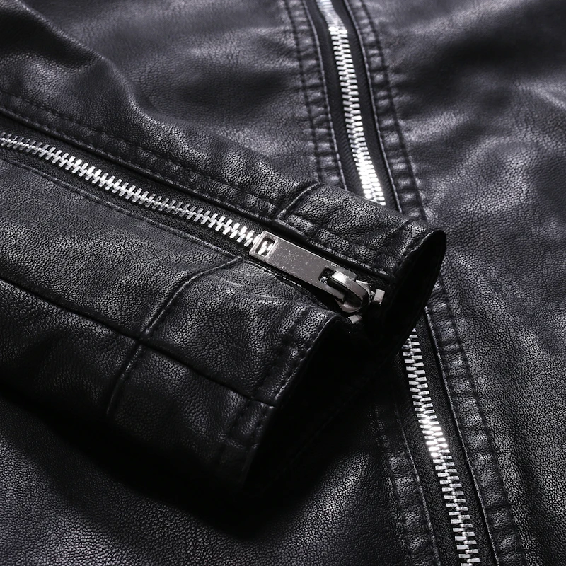 Men Faux Leather Jacket Motorcycle 5XL Men's  Jackets Black  Jaqueta De Couro Masculina Outwear Male PU Leather Coats MensZA319